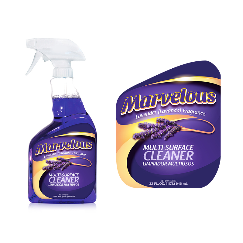 Marvelous Multi-Surface Cleaner Label Design