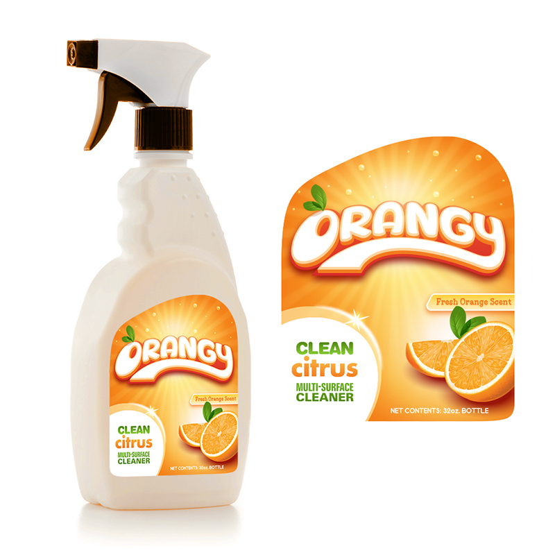 Orangy Multi-Surface Cleaner Label Design