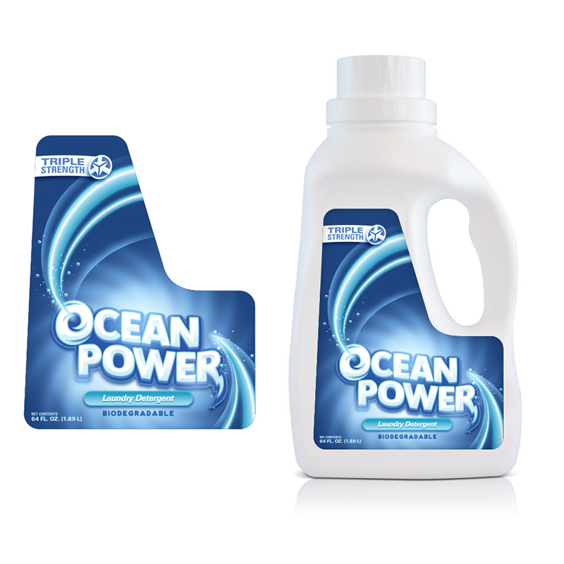Label design for Ocean Power - Laundry Detergent